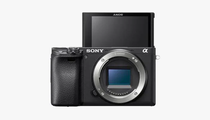 Imagem da tela inclinável desajeitada da Sony a6400