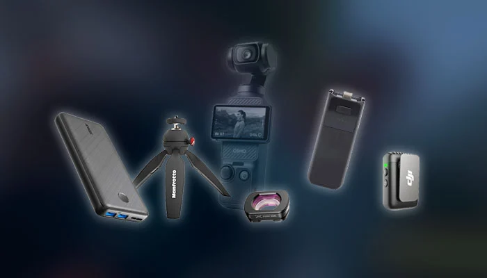 Acessórios DJI Osmo Pocket 3: Microfone, filtros ND, tripé e case protetor
