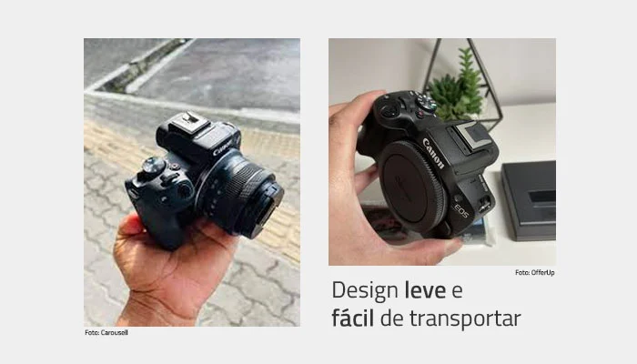 Canon EOS R50: Design leve e fácil de transportar