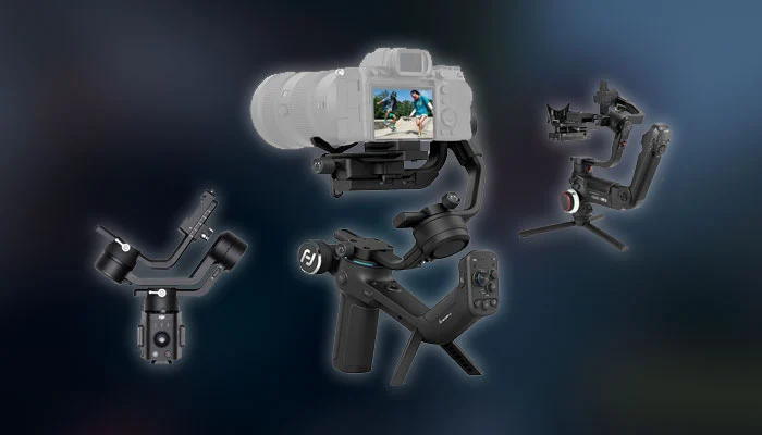 Estabilizador para câmera profissional com Sony ZV-E10 em filmagem dinâmica
