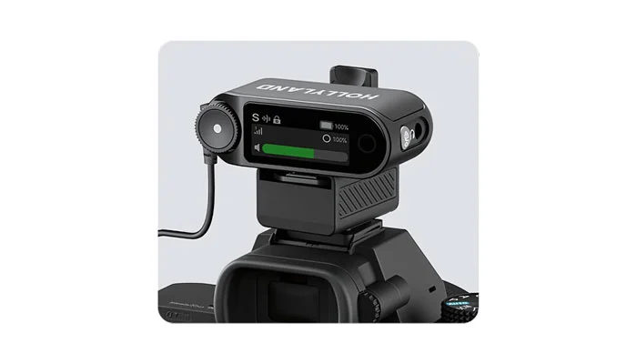 ela LED e controles do receptor Hollyland Lark Max 2