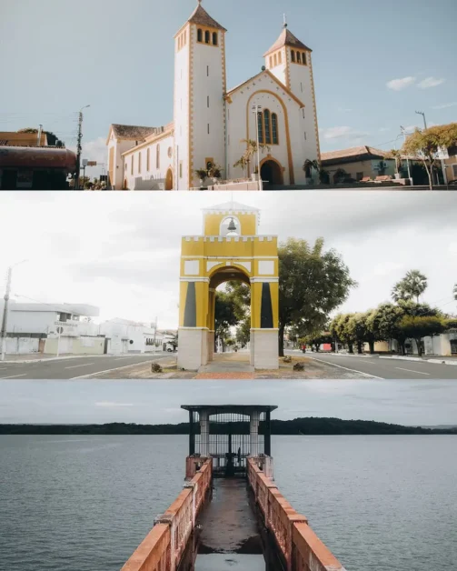 3 fotos de pontos da cidade de Piripiri